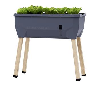 Gusta Garden Mini-Hochbeet Sammy Salad, ca. B79/H75/T37,5 cm, Anthrazit - Polypropylen / Lärchenholz