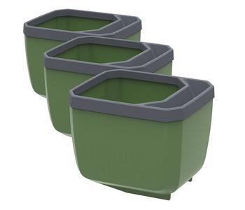 Gusta Garden Kräutertopf Herbs Buddy, ca. B16/H14/T14 cm, 3er-Set, Dunkelgrün - Polypropylen