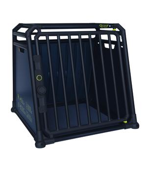 4pets Hundetransportbox PRO NOIR Line 3, Schwarz - Aluminium / Holz Kunststoff