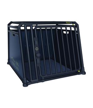 4pets Hundetransportbox PRO NOIR Line 4, Schwarz - Aluminium / Holz Kunststoff