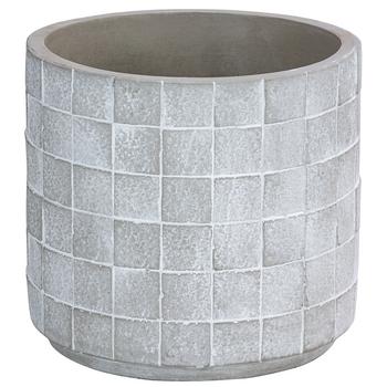 3 x Dehner Beton-Übertopf Blumentopf Geli, rund, hellgrau - Beton - Mindestbestellmenge: 3 Stk.