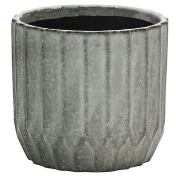 Dehner Keramik-Übertopf Ricky, rund, grau