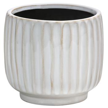 2 x Dehner Keramik-Übertopf Blumentopf Lars, rund, Weiß - Keramik - Mindestbestellmenge: 2 Stk.