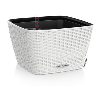 LECHUZA Kunststoff-Topf Bacino Cottage inkl. Pflanzeinsatz, konisch, ca. B31/H19,5/T31 cm, Weiß - Kunststoff