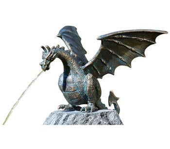 Rottenecker Bronze-Drache Terrador klein, wasserspeiend