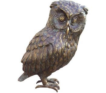 Rottenecker Bronze-Uhu, 17 x 13 x 29 cm