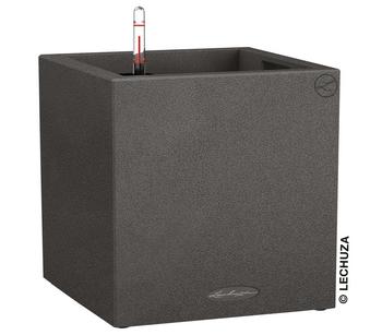LECHUZA Kunststoff-Topf Canto Stone, quadratisch, Dunkelgrau - Kunststoff