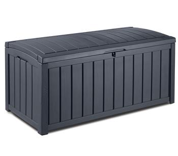 Keter Aufbewahrungsbox Glenwood, 390 Liter, ca. B128/H61/T65 cm, Dunkelgrau - Polypropylen