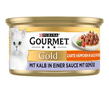 Gourmet Gold Nassfutter für Katzen Zarte Häppchen Adult, 12 x 85 g