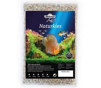 Dehner Aqua Premium Naturkies Malibu, 2-3 mm, 15 kg, Hellgrau