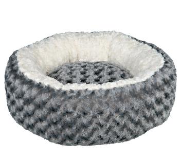 Trixie Hundebett Kaline, rund, Creme / Grau - Polyester Plüsch Vlies
