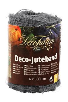 Videx Juteband, ca. L300/B6 cm, Grau - Naturmaterial