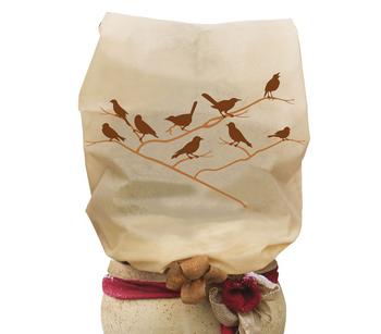 Videx Vlieshaube Vögel, 180 cm, beige, Beige / Braun - Vlies