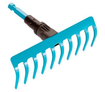GARDENA combisystem Kleinrechen, 18,5 cm, Türkis, Schwarz
