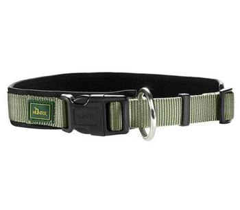 HUNTER Hundehalsband Neopren Vario Plus, Dunkelgrün - Nylon /