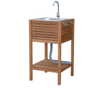Dehner Spülschrank Southampton, ca. B52,5/H90/T50 cm, Braun - Edelstahl / Akazienholz