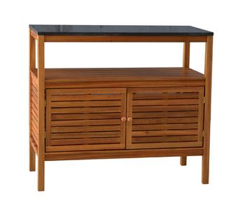Dehner Schrank Southampton, ca. B100/H90/T50 cm, Hellbraun - Granit / Akazienholz