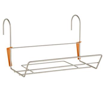 Dehner Metall-Balkonblumenkastenhalter Mary, ca. B36,5/H23/T14 cm, Hellgrau - Metall