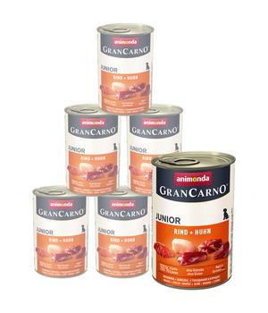 animonda GRANCARNO® Nassfutter für Hunde Junior, 6 x 400 g/800 g