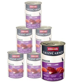 animonda GRANCARNO® Nassfutter für Hunde Senior, Rind & Lamm, 6 x 400 g