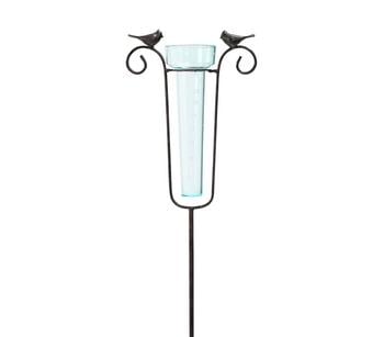 Dehner Metall-Regenmesser Vögel Duo, Braun - Metall