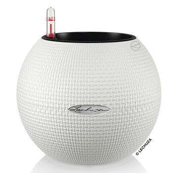 LECHUZA PURO Color, All-in-One-Set, rund, ca. Ø20 cm, Weiß - Kunststoff
