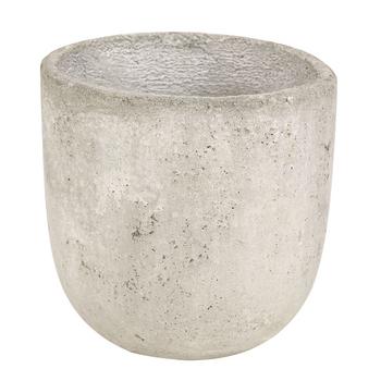 2 x Dehner Beton-Übertopf Blumentopf Jimmy, rund, hellgrau - Beton - Mindestbestellmenge: 2 Stk.