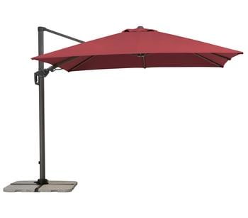 Schneider Ampelschirm Rhodos Twist, quadratisch, ca. B300/T300 cm, Dunkelrot - Aluminium, Polyester