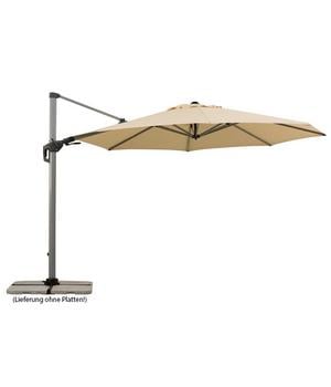 Schneider Premium Ampelschirm Bermuda, rund, ca. Ø350 cm, Beige - Aluminium, Polyester