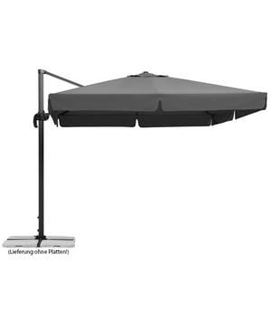 Schneider Classics Sonnenschirm Rhodos, Holzoptik, quadratisch ca. B300/T300 cm, Anthrazit - Polyester / Aluminium Stahl