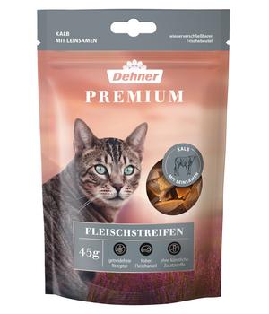 Dehner Premium Katzensnack Fleischstreifen, Kalb, 45 g