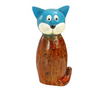Dehner Polyresin-Zaunfigur Katze, 11,8 x 9 x 23,5 cm