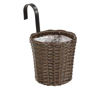 Dehner Polyrattan-Hängetopf, Ø 16 cm, Braun - Polyrattan