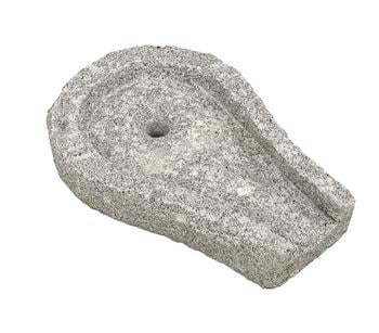 Dehner Granit-Bachlaufschale mit Loch und Anschlussstück, Grau - Granit