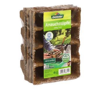 Dehner Anzuchttöpfe für Pflanzen, 4 x 4 cm, 48 Stk.