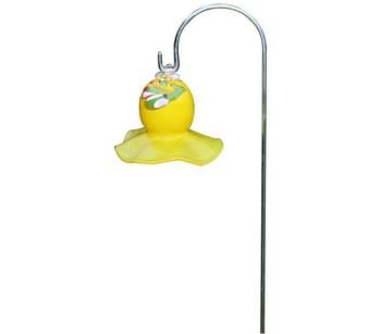 MP Glaszauber Glas-Miniglocke mit Stab, ca. Ø8/H65 cm, Gelb / Bunt - Glas