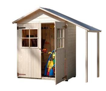 Weka Garten- und Terrassenschrank 357 A inkl. Schleppdach, ca. B270/H216/T105 cm, Natur - Holz