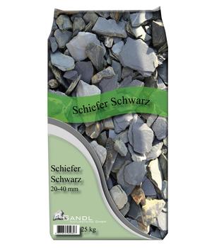 Gandl Schiefer-Plättchen, 20 - 40 mm, schwarz, 25 kg, Grau / Schwarz Schiefer
