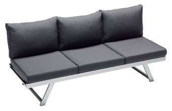 Sieger Lounge-Liege Auckland, Grau - Aluminium / Textilene Polypropylen