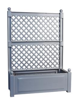 KHW Kunststoff-Pflanzkasten mit Spalier, ca. B100/H140/T43 cm, Anthrazit - Kunststoff