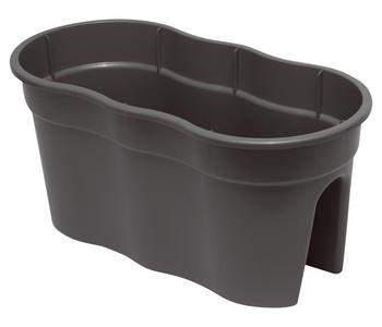 KHW Kunststoff-Geländertopf Flowerclip, ca. B57,5/H27/T27,7 cm, 2er-Set, Dunkelgrau - Kunststoff