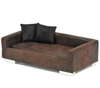 Silvio Design Hundesofa Toby, Braun - Kunstleder, Schaumstoff