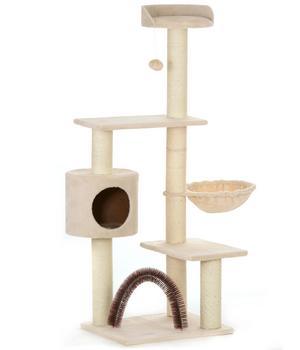 Silvio Design Kratzbaum Etagenboy, Beige - Plüsch / Sisal Flachpressplatten