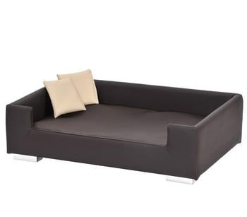 Silvio Design Hundesofa Candy, Dunkelbraun - Kunstleder, Flachpressplatten, Vlies