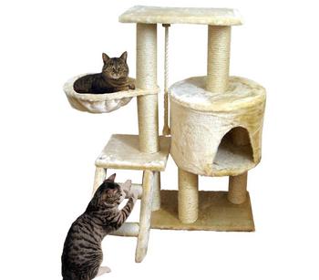 Silvio Design Kratzbaum Jack, Beige - Plüsch / Sisal Flachpressplatten