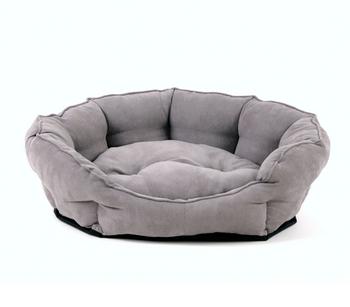 Silvio Design Hundesofa George, oval, Hellgrau - Vlies / Textilien