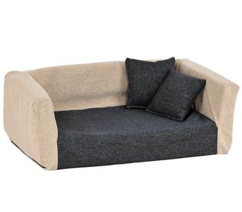 Silvio Design Hundesofa Buddy, Polsterstoff, Dunkelgrau / Beige