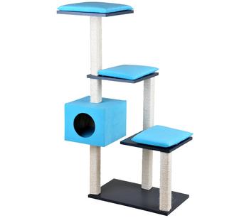 Silvio Design Kratzbaum Stufenboy Cosy, Türkis - Sisal / Flachpressplatten Vlies