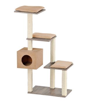 Silvio Design Kratzbaum Stufenboy Cosy, Hellbraun - Plüsch / Sisal