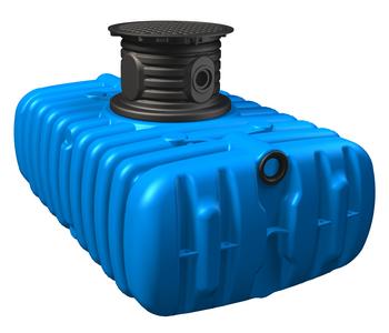 4rain Zisterne FLAT Flachtank-Paket Garten-Comfort, begehbar, Blau - Kunststoff